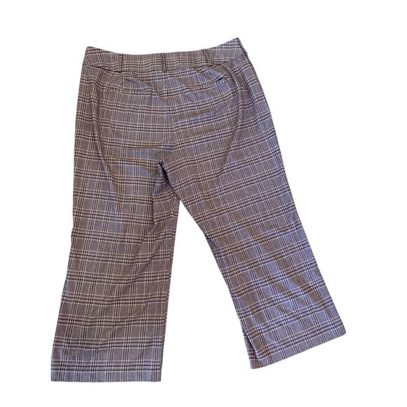 Lane Bryant Purple Tan Plaid Wide Leg Pants Preppy Career Fall size 26 - Picture 7 of 7